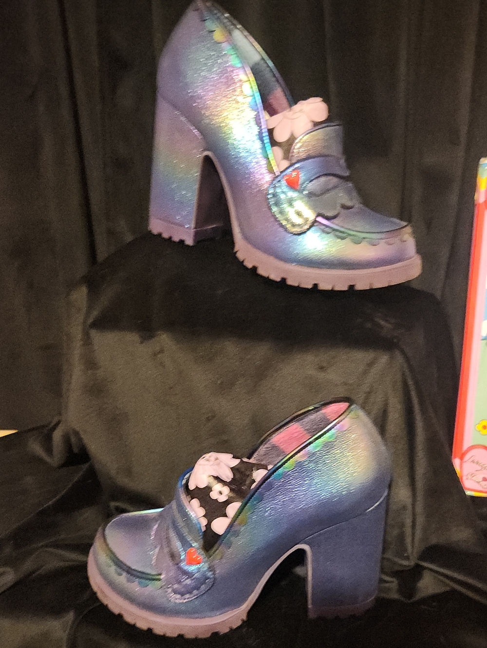 Irregular Choice Iridescent Purple Chunky Heel Loafers